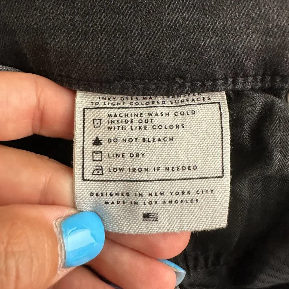 AYR The Riser 11 inch High Rise Skinny Jeans Black 28 x 26 #7961